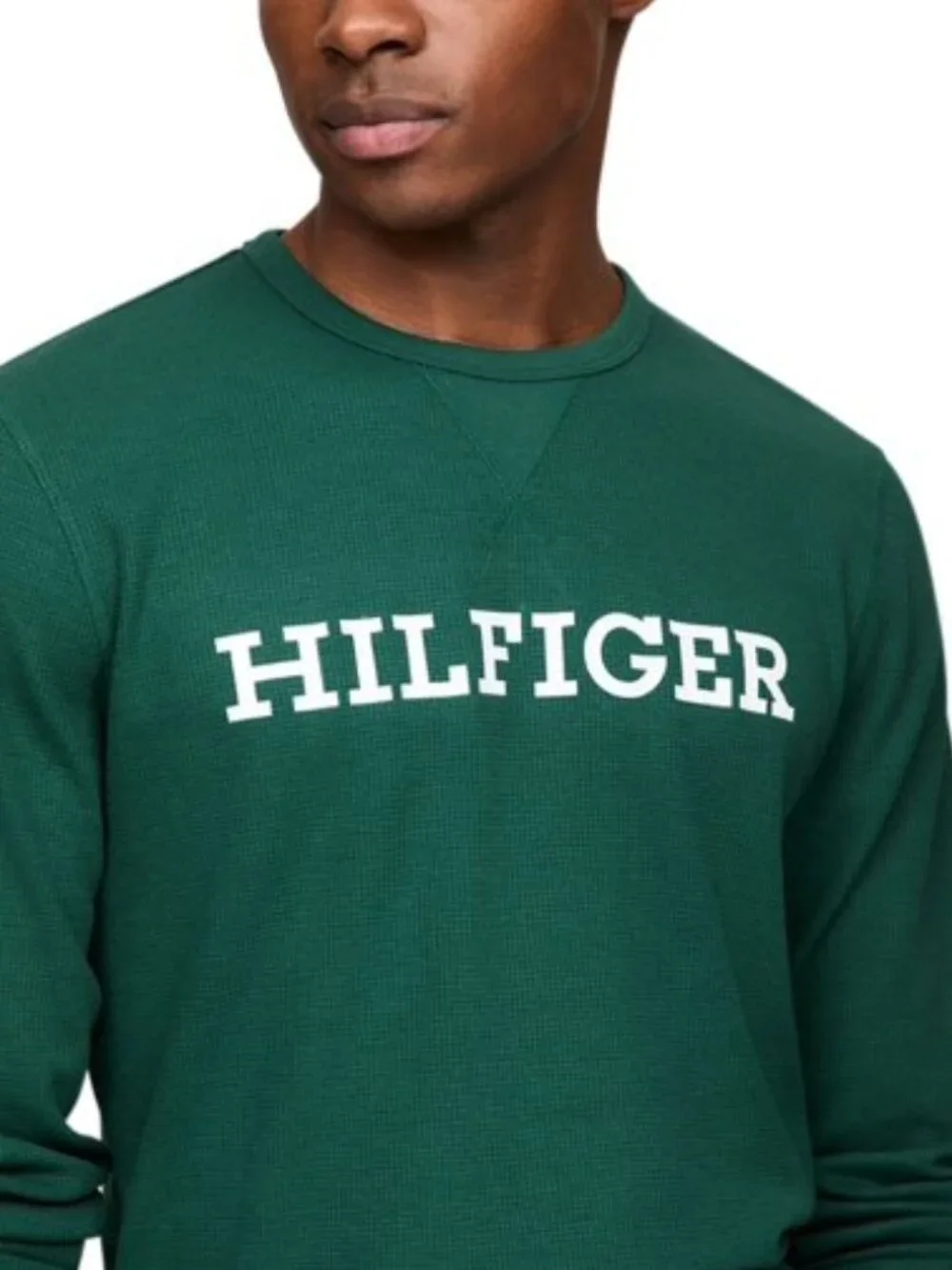 Tommy Hilfiger Men's Thermal Logo Long-Sleeve Pajama Shirt - L